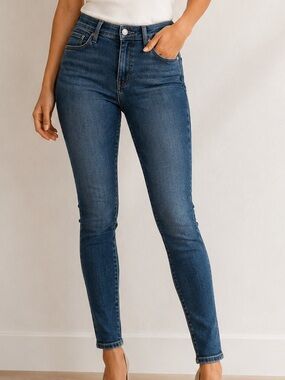 Madewell High Rise Skinny Jeans 26 Petite Dark Wash Stretch Denim